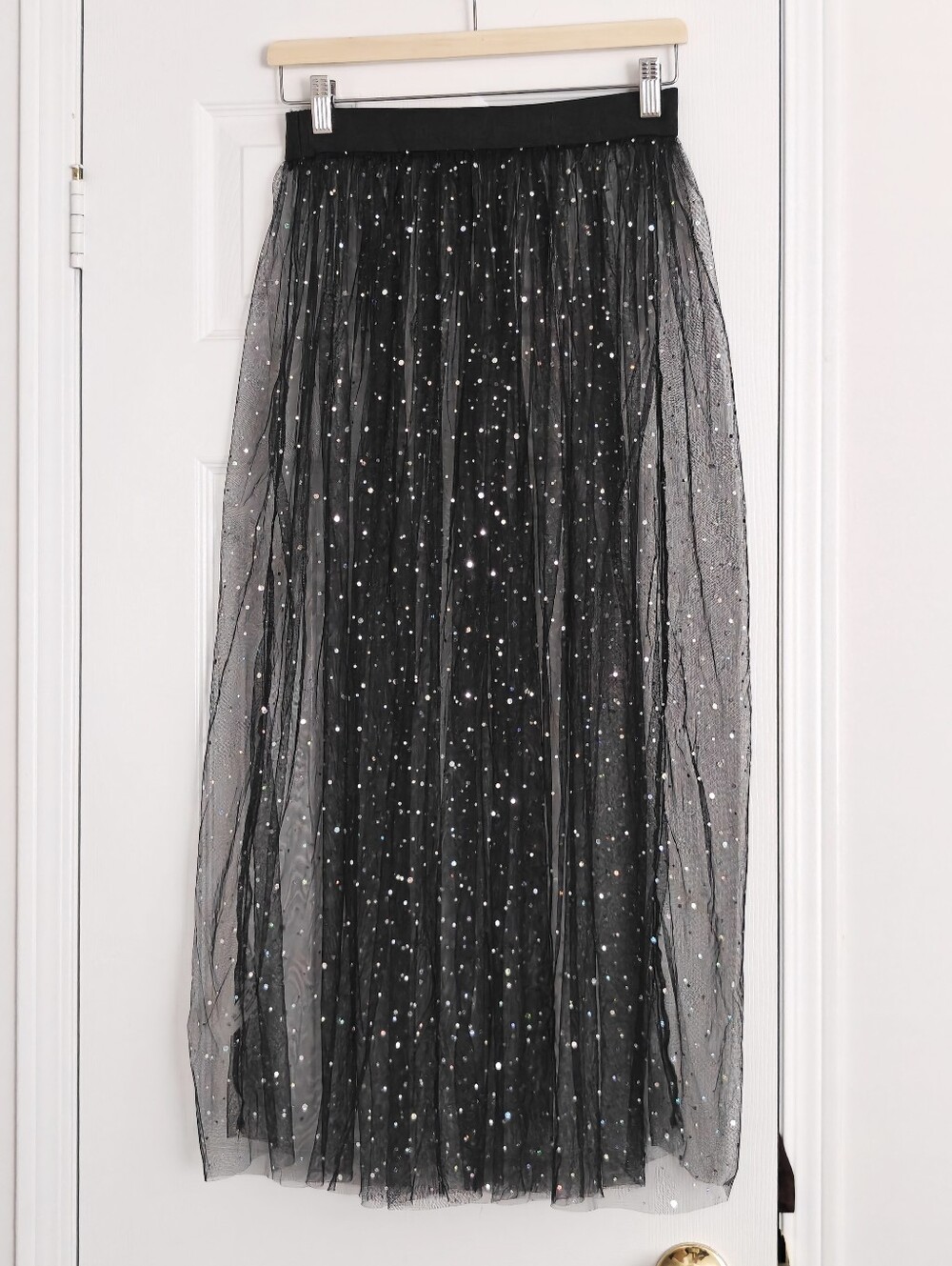 Sparkling Mesh Long Skirt